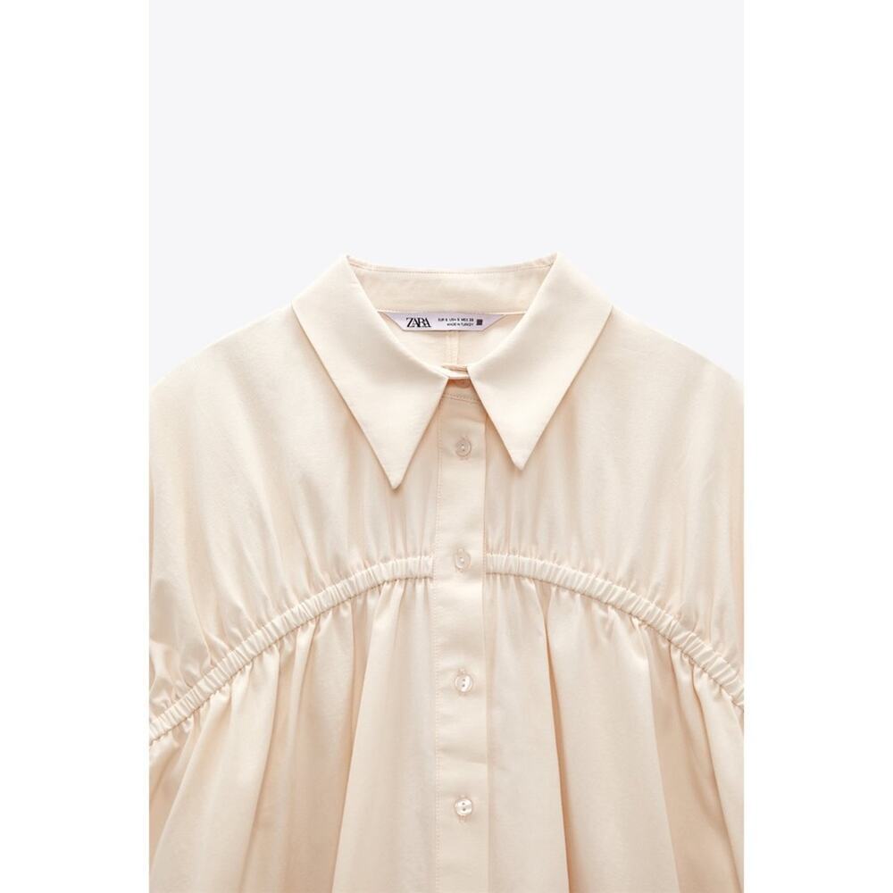 Zara Ruched Front Shirt Dress - Picture 5 of 13